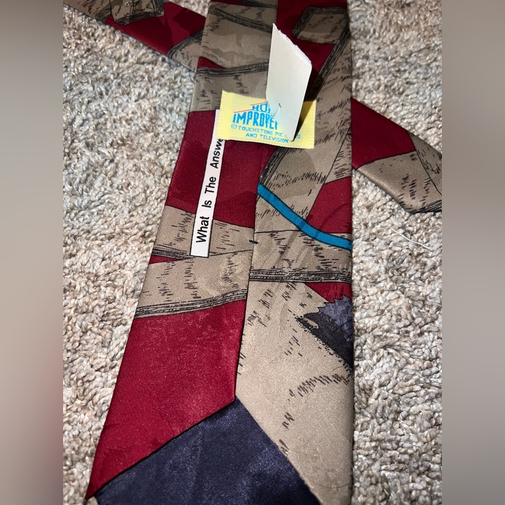 NWT Vintage Home Improvement Necktie What Is The Answer MORE POWER Saw Drill Tie - Picture 6 of 6